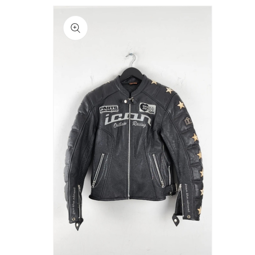 Womens Vintage Icon Kitty Leather Moto Leather Racing Jacket